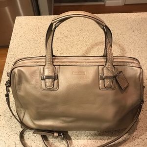 Coach Taylor Leather Satchel Bag Champagne F25296